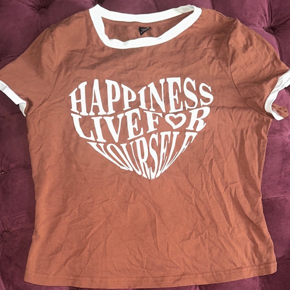 Brown Graphic Tee with White Accents - Picture 1 of 2